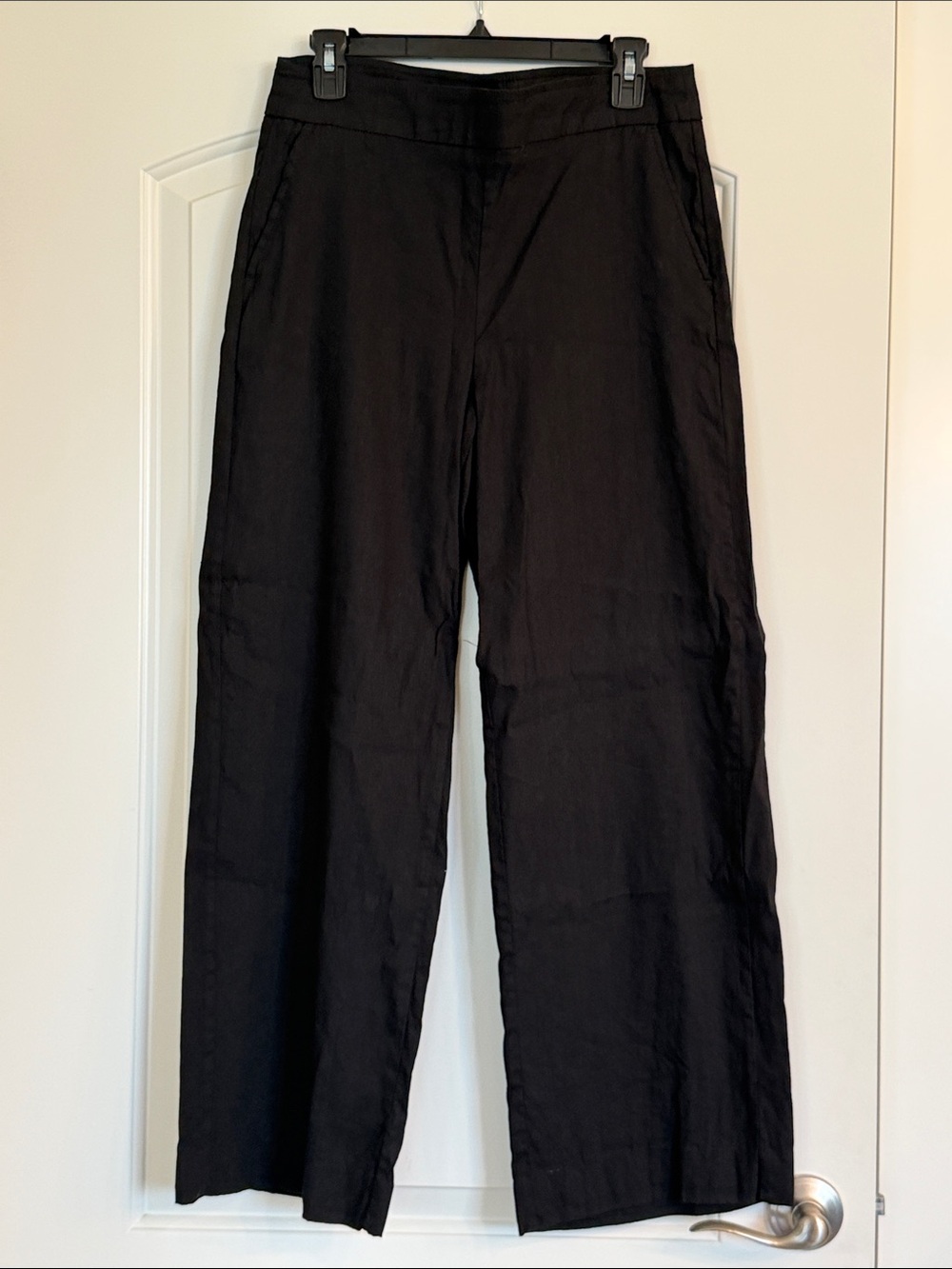 Chico's Black Wide-Leg Linen Blend Pants